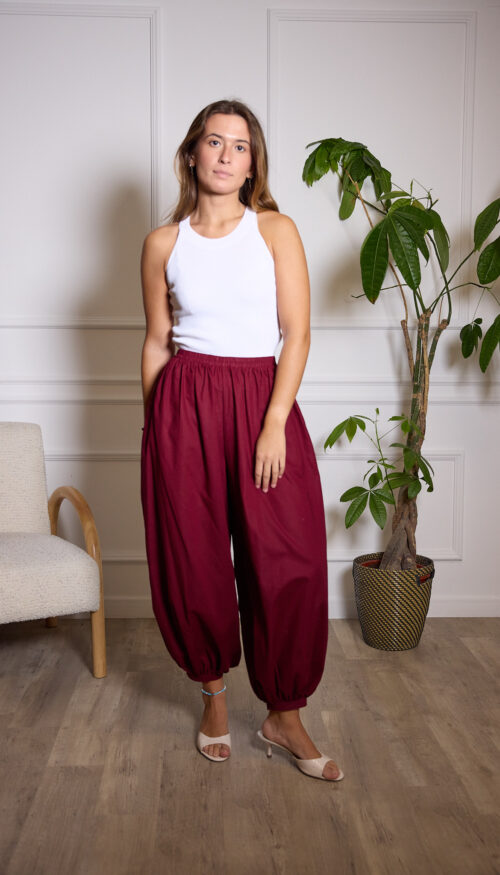 Pantalón Bombacho Burdeos