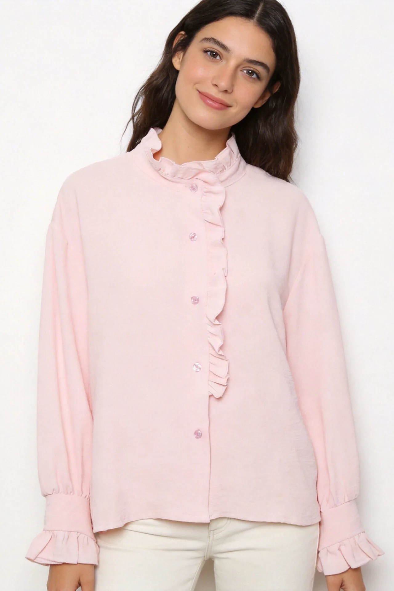 Blusa Rosa Volante