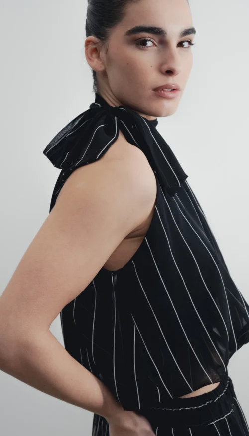 Top Globo Halter Rayas