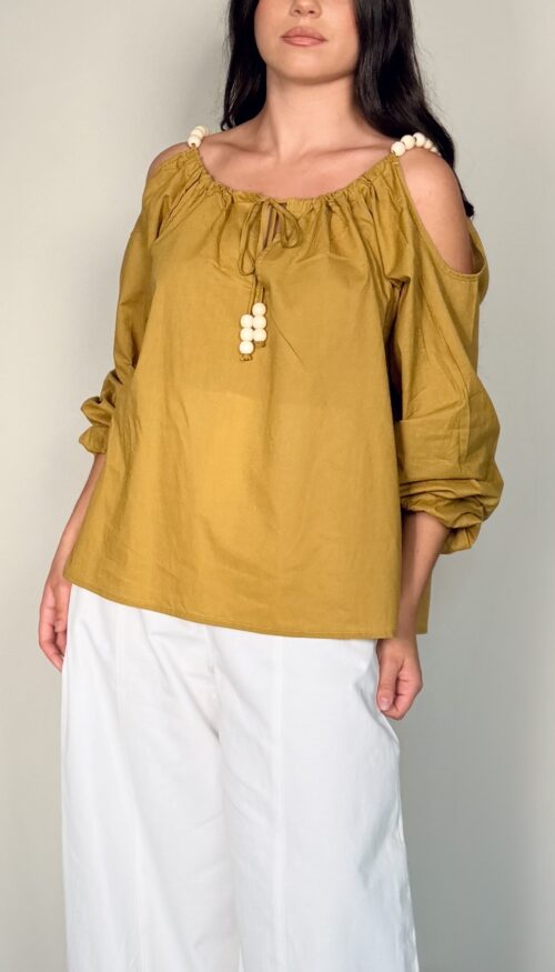 Blusa Mostaza Bolas