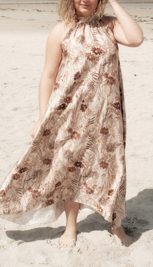 Vestido Flores Marrones