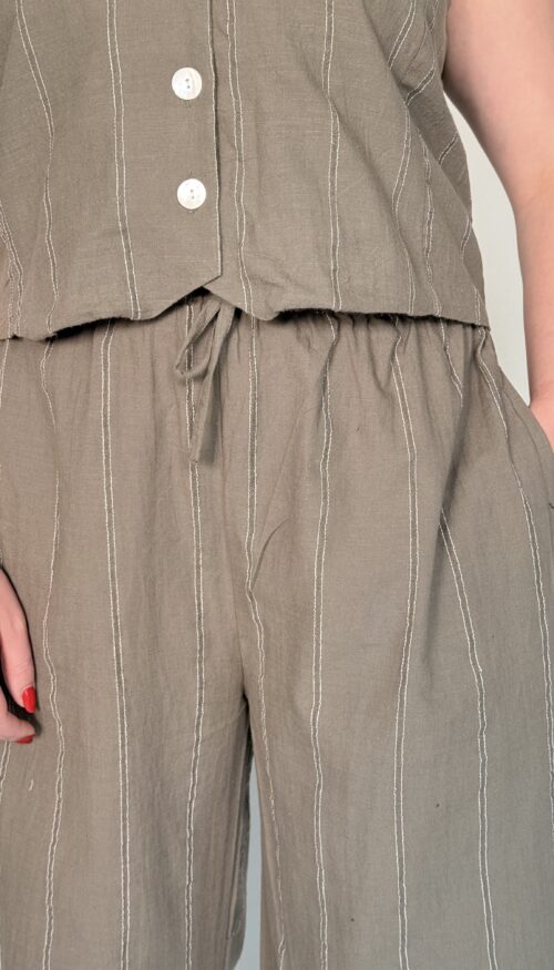 Conjunto Caqui Rayas