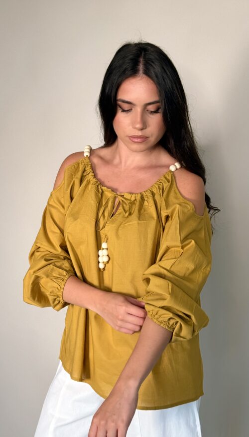 Blusa Mostaza Bolas