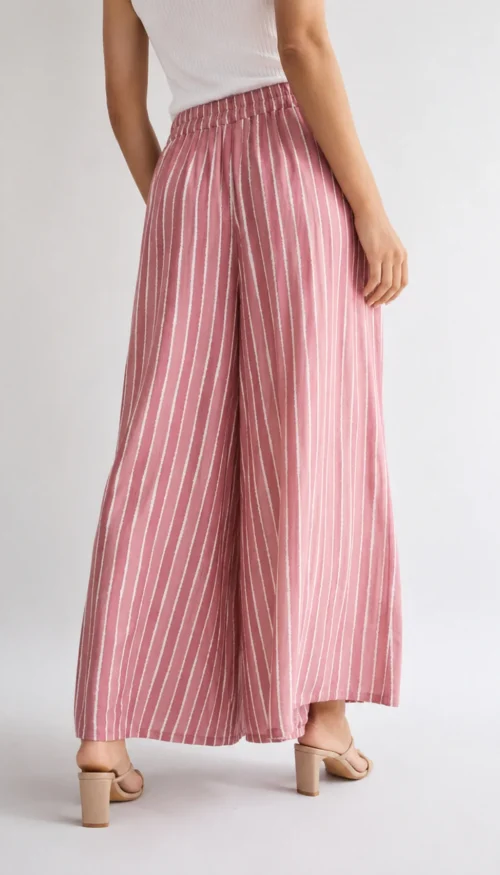Pantalón fluido Rayas Botones
