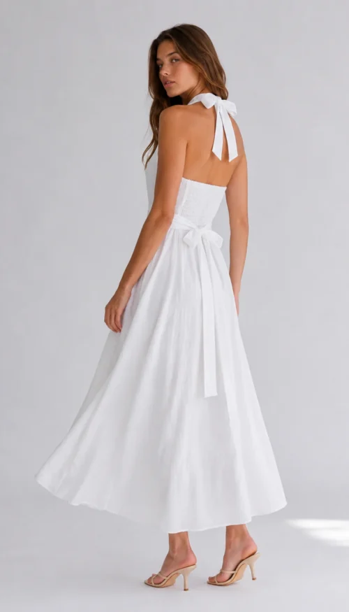 Vestido Midi Lazadas Blanco