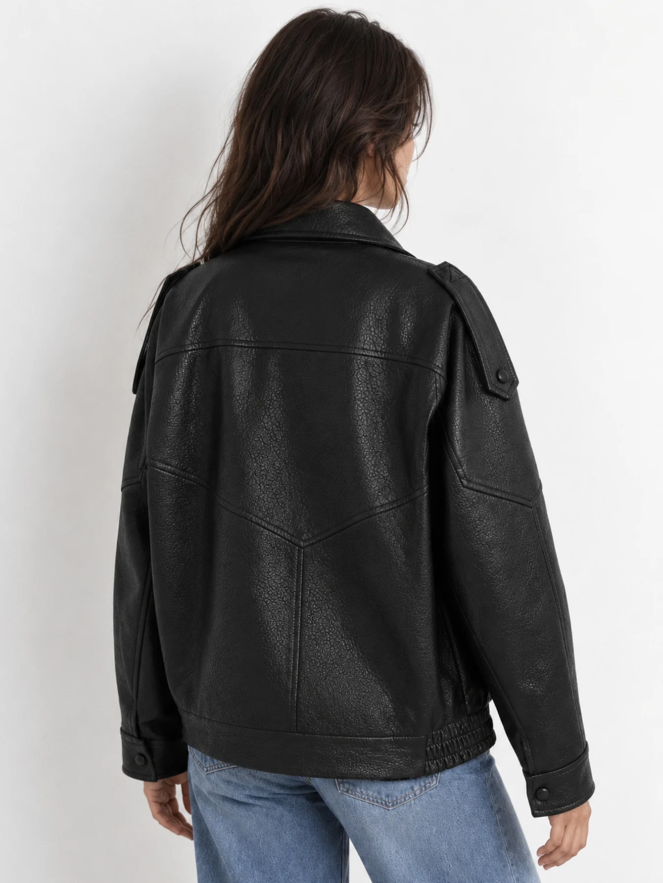 Cazadora Cuero Negro - Imagen 2