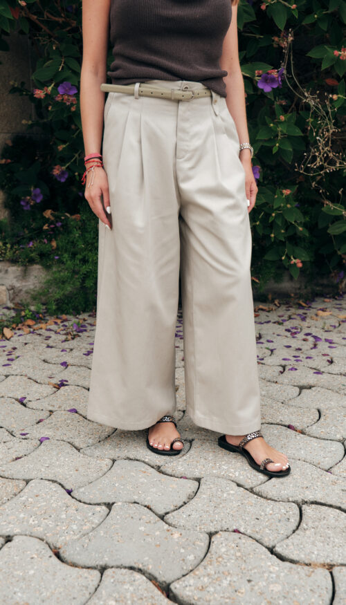 Pantalón Pliegues Verde