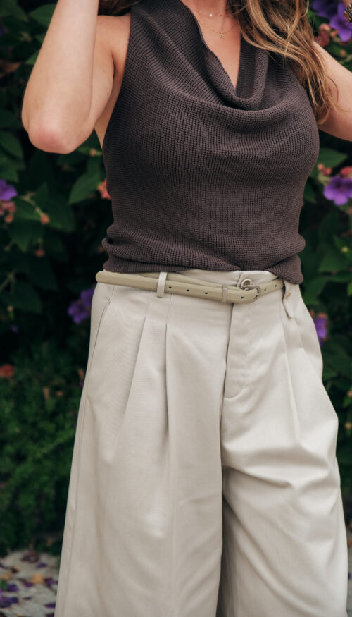 Pantalón Pliegues Verde