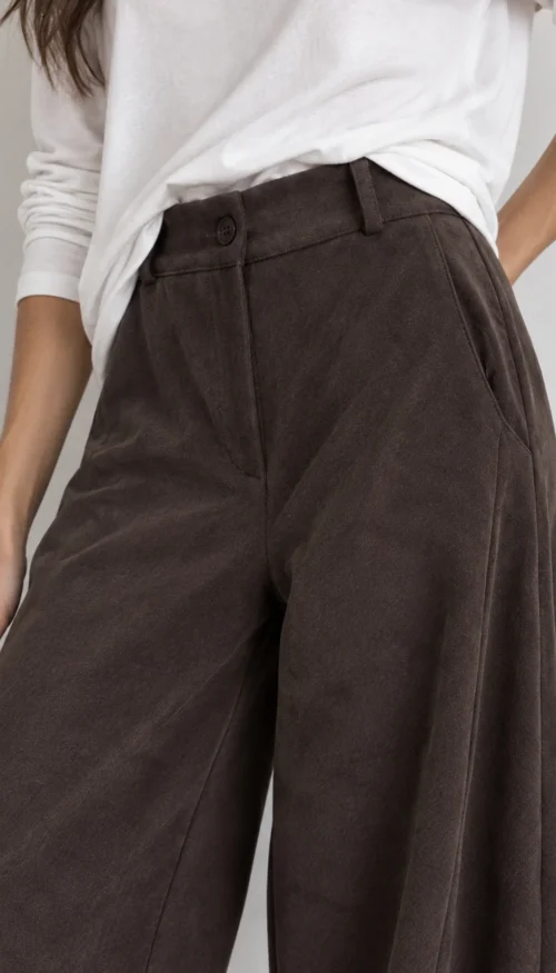 Pantalón Barrel Pana Marrón